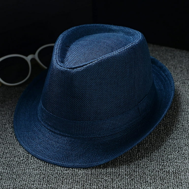 Iljndtgbe Womens Sun Straw Hat WideSummer Hat Beach Hats Men and Women Retro Jazz Hat Soild British Sun Hat Travel Sun Hat, Women's, Size: One size