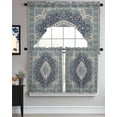 thumbnail image 3 of Aztec Southwest Kitchen Curtains Swag Valance and Tier Curtains Set 36 Inch Length, Boho Vintage Ethnic Abstract Floral Art Rod Pocket Drape Panels Pair Swag Curtains for Bathroom/Cafe/Window, 3 of 6