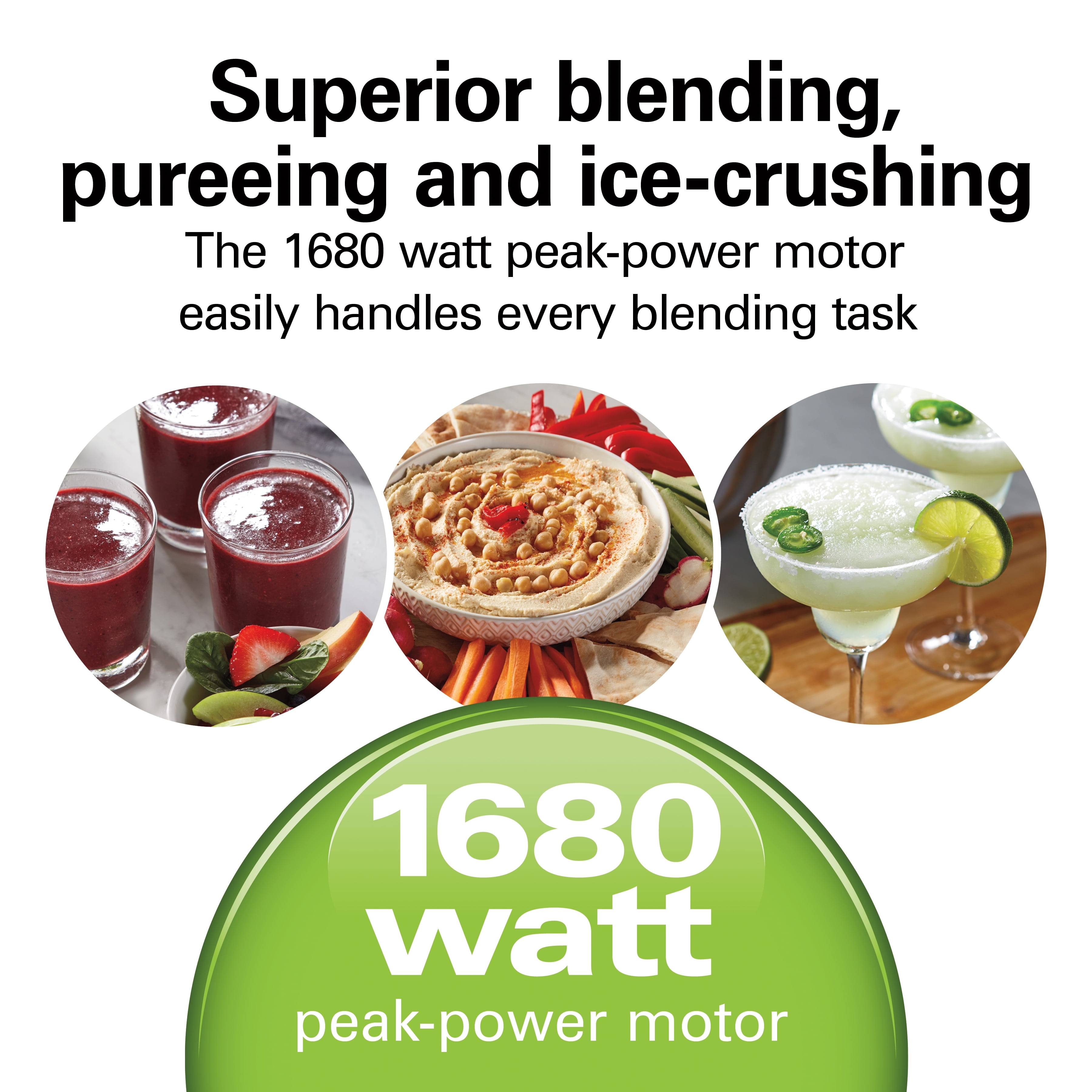Hamilton Beach PowerMax Professional-Performance Blender for Shakes and Smoothies, Puree and Ice Crush, 48oz BPA-Free Glass Jar, 1680 Watts, Stainless (58600), GREY - 1