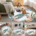 thumbnail image 6 of Sea Turtle Coastal Round Area Rug 4ft, Summer Nautical Starfish Coral Ocean Washable Non-Slip Circle Rugs for Bedroom Living Room Kitchen, Soft Non Shedding Circle Carpet for Dining Room Dorm, 6 of 9