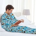 thumbnail image 6 of Naloa Animal Pirate Men’s Pajamas Set - Long Sleeve Button Down Sleep Shirt and Pajama Bottoms Sleepwear Set-XX-Large, 6 of 7