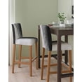 thumbnail image 2 of Black Grey Ombre Bar Stool Covers Set of 2, Coastal Beach Modern Abstract Art Stretch Washable Bar Chair Covers with Backs, Removable Pub Counter Height Chair Cover for Kitchen Dining Room Cafe, 2 of 7