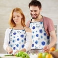 thumbnail image 5 of Pioneer Flower Floral Print Pattern Cotton Linen Apron with Pockets, Waterproof Adjustable, 33x27 Inch for Kitchen, Gardening, BBQ, Salon, 5 of 6