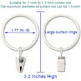 thumbnail image 2 of Jinsinto 20 Metal Curtain Rings with Clip, Decorative Curtain Rings for Curtain Panels, Inner Diameter 1.77 inch, White, 2 of 3
