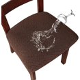 thumbnail image 1 of Stretch Diagonal Jacquard Waterproof Chair Seat Covers for Dining Room Chairs Covers Dining Chair Seat Covers Kitchen Chair Covers with Buckle (Coffee,2), 1 of 7