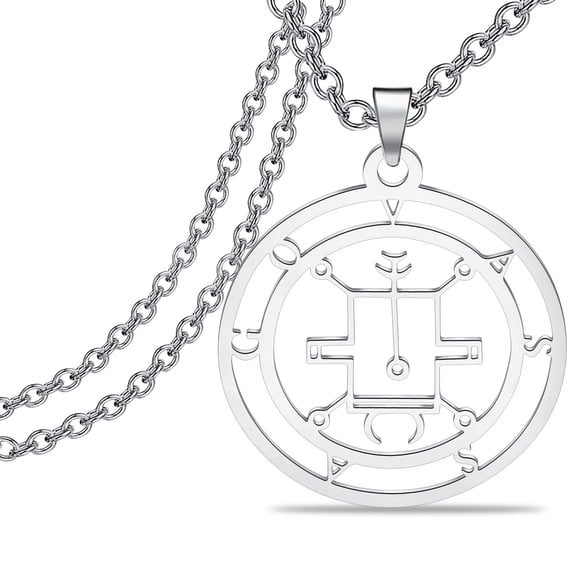 Collar BEKECH Vassago con colgante Vassago Symbol, acero inoxidable