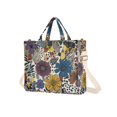 thumbnail image 7 of FORMRS Womens Corduroy Tote Bag Crossbody Shoulder Handbag with Pocket, Blue Flowers, 7 of 7