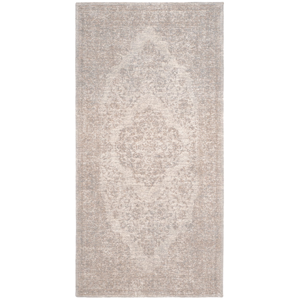 SAFAVIEH Classic Vintage Ivonette Overdyed Border Cotton Area Rug, Beige, 9' x 12'