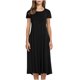 thumbnail image 2 of Vestido acampanado Vintage para mujer, moda informal, liso, manga corta, cuello redondo, plisado, ajustado, Sexy para mujer Pompotops  ghjkhdj12950, 2 of 5