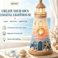 thumbnail image 3 of DIY Lighted Sea Glass-Style Lighthouse Kit Collection, DIY Sea Glass Lighthouse Kit with Pieces & Guide, Adults Craft Kit, Handmade Ocean Beach Decor Gift for Craft Lovers, 3 of 9