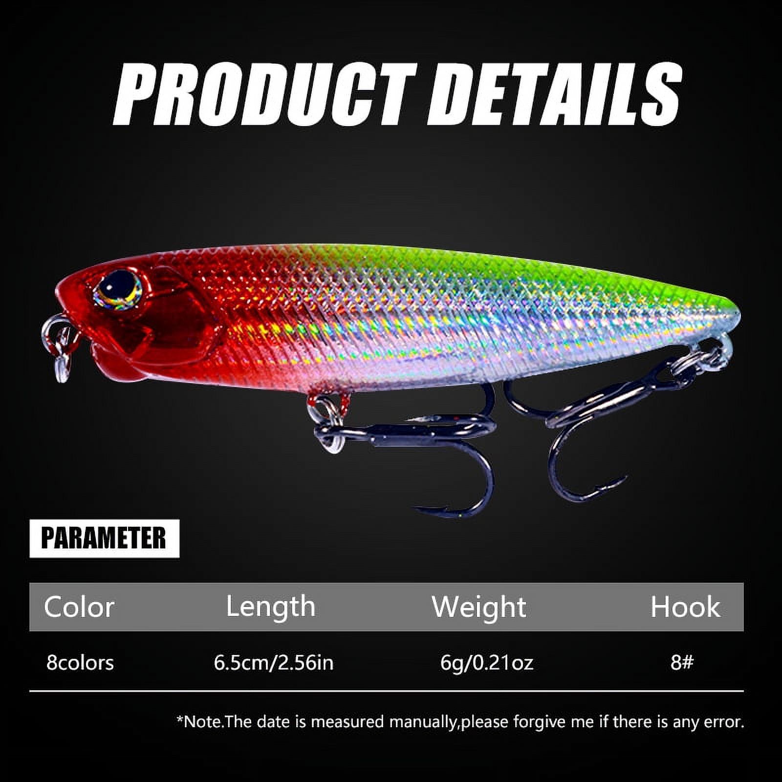 HENGJIA Fishing Lures, 8pcs Fishing Saltwater Popper Lures Topwater Fishing Lures Pencil Lures Sinking Hard Bait Pencil Popper Lure Fishing Lures Bass