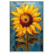 Impressionist Sunflower Canvas Sunflower Art Prints by Art Remedy, Silver Frame, 20" x 30"
