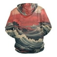thumbnail image 2 of Red and Black Waves Men’s Hoodies Sweatshirt Fleece Jackets Long Sleeve Sweatshirts, 2 of 5