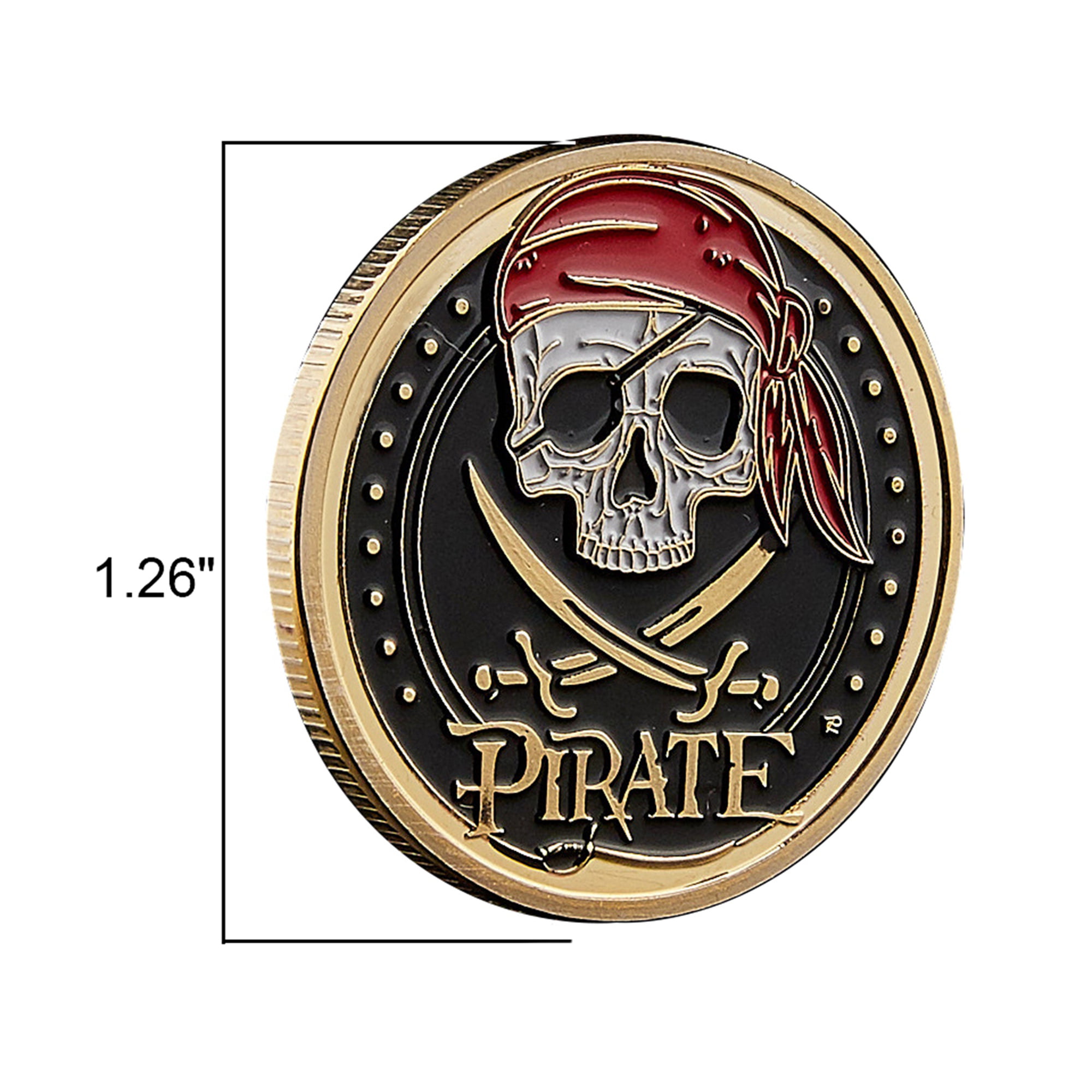 Skull Pirate Ship Lion of The Sea Running Wild Treasure Gold Challenge Coin 