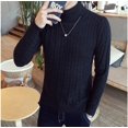 thumbnail image 2 of Suéter de invierno de color sólido con cuello alto torcido Suéter de punto para hombre Suéter de estilo coreano para adolescentes Suéter de cuello alto torcido de ocho, 2 of 5