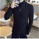 thumbnail image 3 of Suéter de cuello alto de color sólido de invierno, suéter de punto para hombre, suéter de estilo coreano para adolescentes, 3 of 6