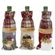 thumbnail image 5 of Funda para botella de champán, 3 piezas, diseño de cuadrícula, de lino, para botella de vino, bolsa multifuncional para botella de vino, 5 of 12