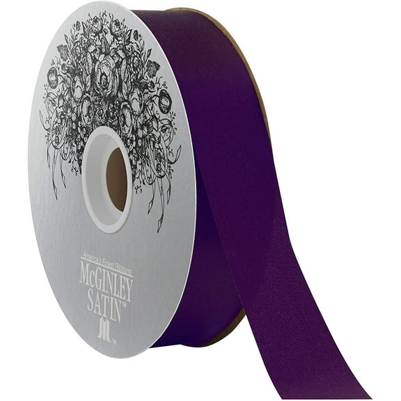 McGinley 100 Yards Aubergine Purple Acetate Satin Ribbon, 1.3" W. (282229-184)