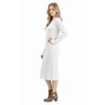 thumbnail image 3 of Yemak Women's Loose Fit Long Sleeve Textured Midi Sweater Dress Ivory-L-BD, 3 of 4