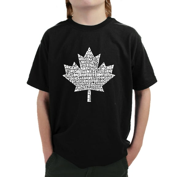 LA Pop Art Boy's Word Art T-shirt - CANADIAN NATIONAL ANTHEM