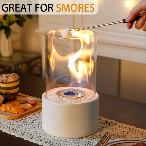 Tabletop Fire Pot Fireplace, 10.5" H, Clean Burning Bio Ethanol Ventless for Indoor Outdoor Patio