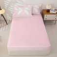 thumbnail image 4 of Homewish Princess Bowknot Zipper Full Size Comforter Sets with Fitted Sheet and 2 Pillowcases For Bowtie Lovers,Kids Cute Bows Zipper Bedding Set,Pink Reversible,4-Piece, 4 of 7