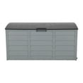 thumbnail image 5 of 75 Gallon Outdoor Garden Plastic Storage, Waterproof Storage Chest with Wheels, Deck Box Chest with Handle, Large Storage Cabinet for  Outside Furniture Cushions, Garden Tools, Grey, 5 of 9