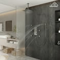 thumbnail image 5 of CASAINC 6-Spray 12 in. LED Thermostatic Dual Shower Heads Ceiling Mount Fixed and Handheld Shower Head 2.5 in Brushed Nickel, 5 of 8