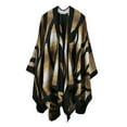 thumbnail image 3 of Poncho Cárdigan de Punto Capa Gran Tamaño Chal Bufanda Manta de Invierno Irregular Abirgo Suéter Elegante café Baoblaze Abrigo de chal cálido para mujer, 3 of 8