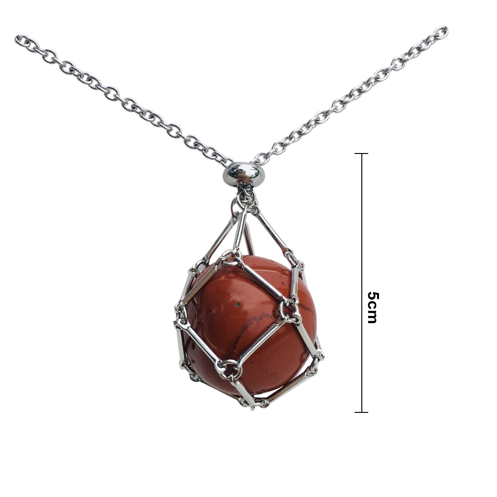 Twinkseal Natural Stone Holder Necklace Faux Crystal Holder