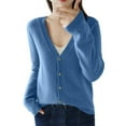 thumbnail image 1 of Lightweight Knit Cardigan Short Open Front Sweater Outerwear Casual Loose Fit Thin Fall Versatile Top, 1 of 6