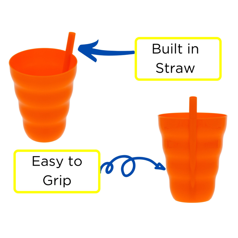  Arrow Home Products Sip A Mug, 14oz, 6pk - Easy to Grip Plastic Kid's  Cup Where the Handle is the Straw - BPA-free with Screw-On Caps Great for  Everyday Use, Made