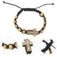 thumbnail image 3 of 2 pulseras de cuentas, pulsera de rosario para hombre, pulsera con colgante de cruz, joyería de moda., 3 of 7