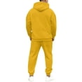 thumbnail image 4 of Hogleaql Men's Tracksuit 2 Piece Hoodie and Sweatpants Solid Color Fleece Pullover Hoodies Joggers Athletic Pants Set Sweat Winter Suit with Pockets Orange XL, 4 of 6