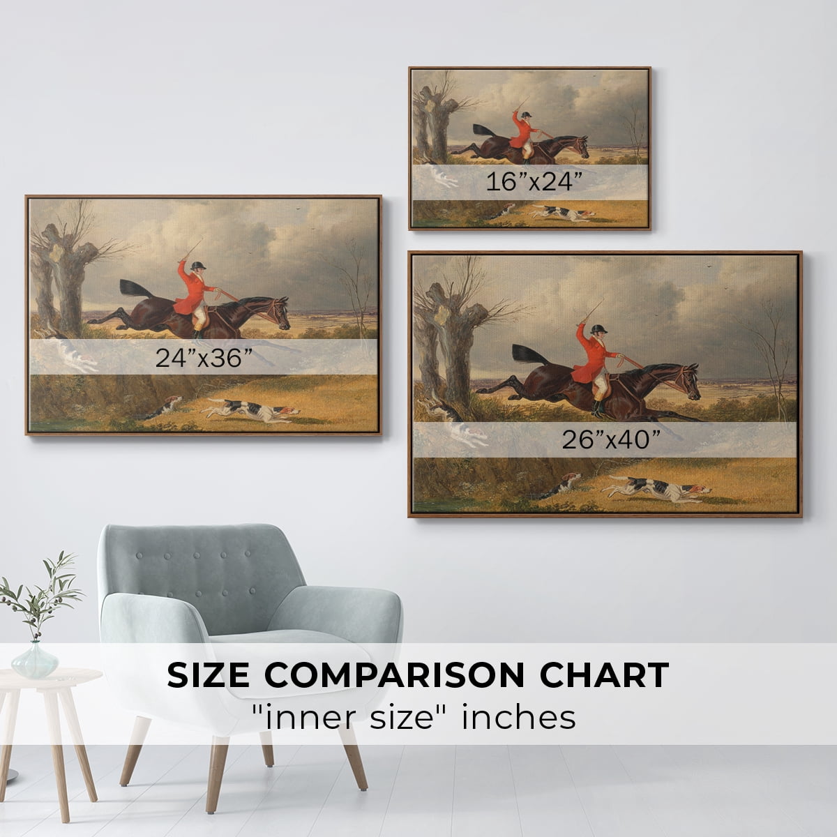 Vintage Animal Print-XLVIII By Wexford Home Framed in Walnut Wood Gallery Wrapped Canvas 17 in. x 25 in.