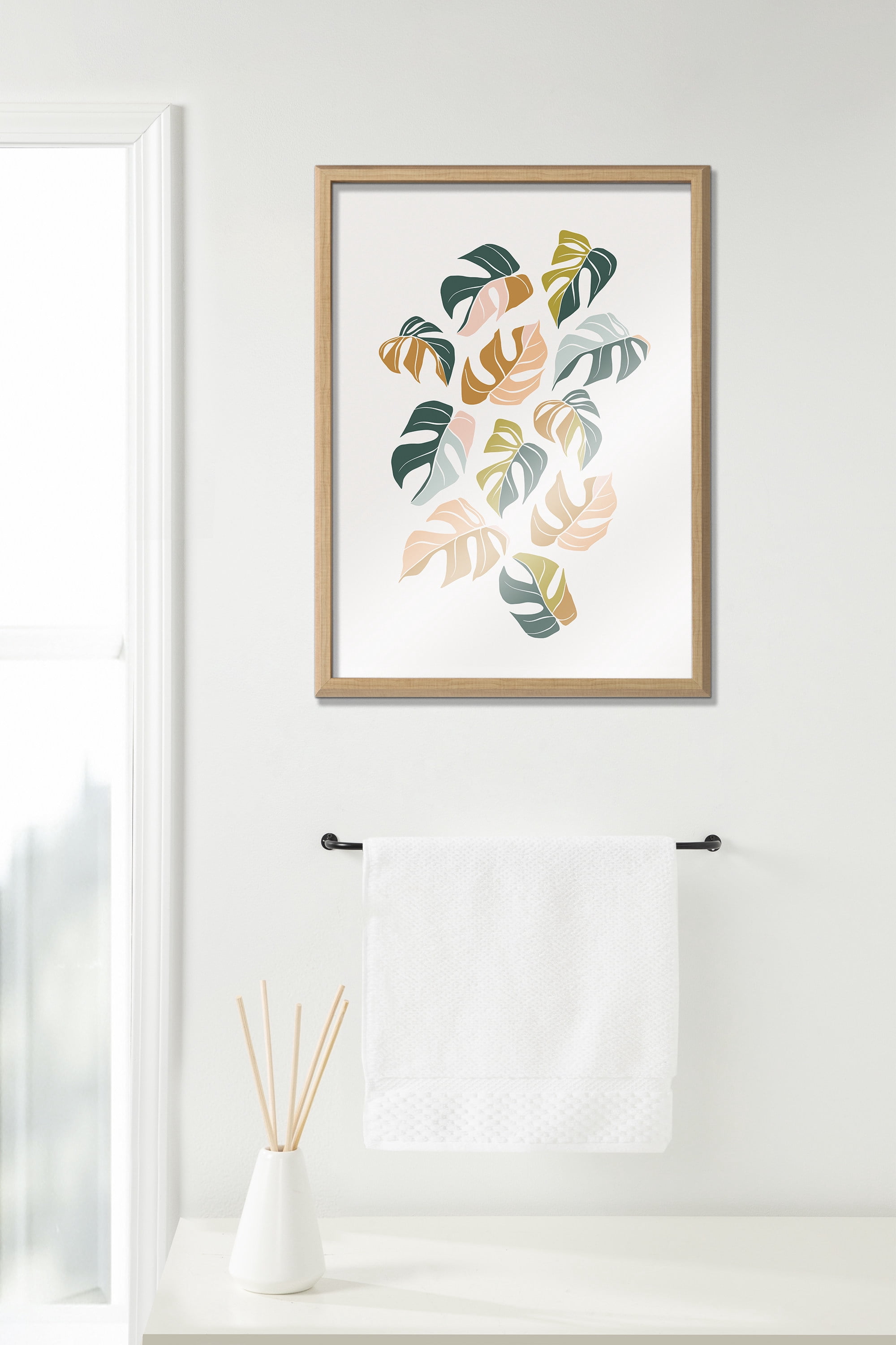 Blake Tropical Leaves 02 18 in x 24 in Framed Painting Art Prints, by Kate and Laurel