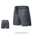 thumbnail image 6 of WRKEKC Summer Shorts for Men Solid Color Fashion Simple Pocket Drawstring Waist Loose Leather Label Shorts 5-Inch with Casual Style, 6 of 9