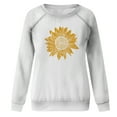 thumbnail image 4 of Oalirro Women Casual Long Sleeve Shirts Round Neck Sunflower Printing Sweatshirt Loose Pullover, 4 of 5