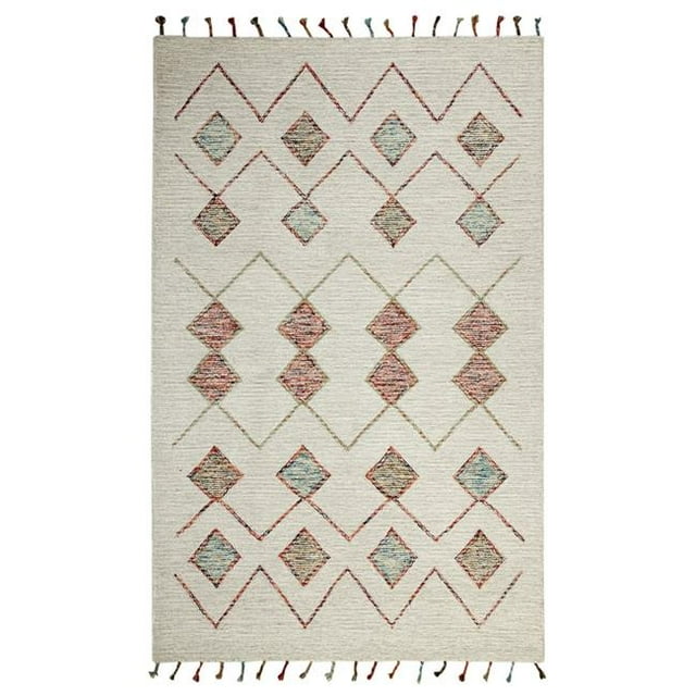 Dynamic Rugs CB354871199 Tapis Rectangulaire Contemporain Casablanca 3 x 5 Pi. - 199 Ivoire & Multicolore
