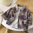 thumbnail image 4 of NAISIBABY Boys Flannel Button-Up Shirt, Lapel Long Sleeve Classic Plaid Fashion Jackets with Pocket Blue 2T, 4 of 5