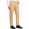 thumbnail image 4 of INSPIRE CHIC Men's Business Plaid Lightweight Regular Fit Flat Front Checked Pants 34 Yellow, 4 of 7