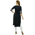 thumbnail image 2 of Phagun Kurta Droite Noire pour Femmes Manches 3/4 Imprimée Décontractée Kurti-18, 2 of 2