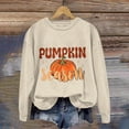 thumbnail image 4 of Xijirk Crewneck Pullover Sweatshirt Long Sleeve Oversized Fit Retro Pumpkin Season Letter Pumpkin Graphic Print for Fall Halloween and Daily Casual Wear,Beige,L, 4 of 4