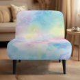 thumbnail image 1 of HELLHERO Elastic Bottom Armless Accent Chair Cover Comfortable Easy Care Armless Accent Chair Protector for Hotel, Macaron Tie-Dye, 1 of 4