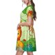 thumbnail image 2 of Easygdp African Animals in the Jungle para Vestido Transpirable de Mujer, Vestido Suelto de Manga Corta con Pliegues y Bolsillos para el Verano, 2 of 6