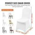 thumbnail image 6 of KFFKFF 50PCS White Stretchable Spandex Chair Covers, Universal Fitted Chair Cover, Easy-Care and Detachable Slipcovers, Ideal for Weddings, Holidays, Banquets, Parties, Celebrations, Dining Events, 6 of 9