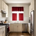 thumbnail image 5 of MMJ Sheer Curtains Semi Sheer Coffee Valance 3 Piece Set Nylon Short Window Filtering Thermal Insulated Kitchen 53.94x17.72in, 5 of 6