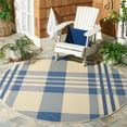 thumbnail image 2 of Safavieh Courtyard Benjamin Plaid Indoor/Outdoor Area Rug, Beige/Blue, 6'7" x 6'7" Round, 2 of 15