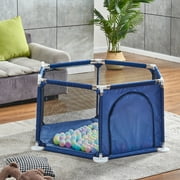Large Baby Playpen (43x26x24inch), Packable & Portable Play Pens for Babies and Toddlers, Baby Play Yards Hexagon, Kids Indoor & Outdoor Activity Center, Baby Fence with Breathable Mesh