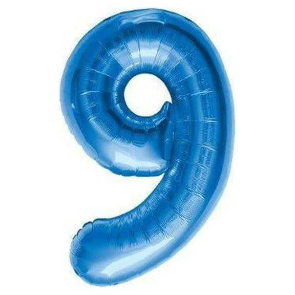 16 inch Number 9 - Northstar - Blue (Air -Fill Only) Foil Mylar Balloon - Party Supplies Decorations